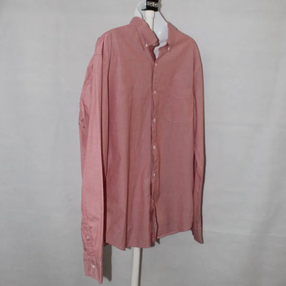 J. Crew Secret Wash Shirting Stretch Men's Pink Slim Long Sleeve Button Down XL